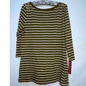 Merona NWT Striped Top w/ Sequin Shoulders - Size M